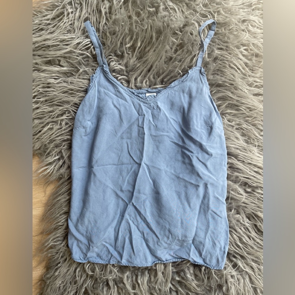 XS baby blue/ cotton denim tank